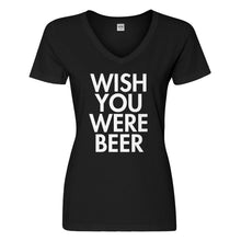 Womens Wish You Were Beer Vneck T-shirt