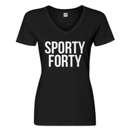 Womens Sporty Forty Vneck T-shirt