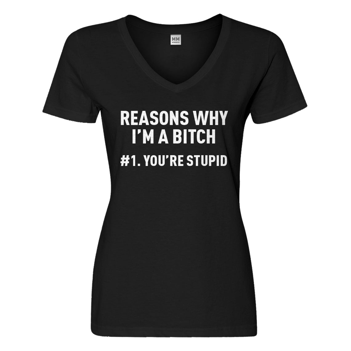 Womens Reasons Why You're Stupid Vneck T-shirt