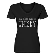 Womens My Blood Type is Whisky V-Neck T-shirt