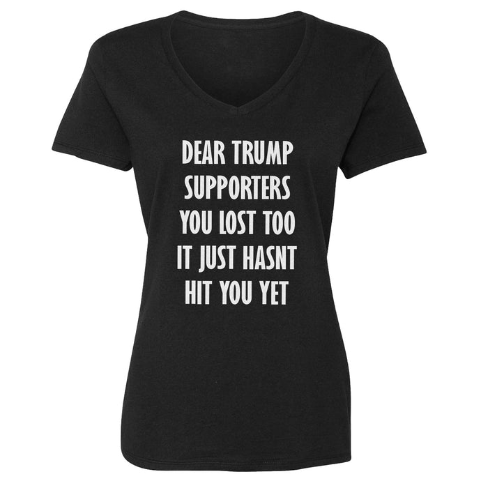 Womens Dear Trump Supporters Vneck T-shirt