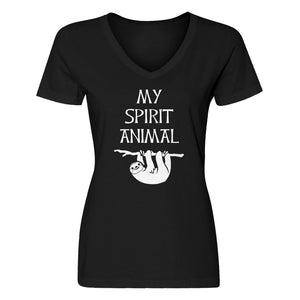 Womens Sloth is my Spirit Animal V-Neck T-shirt