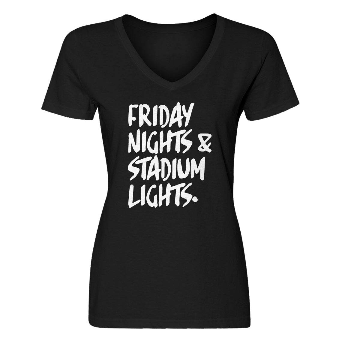 Womens Friday Nights Stadium Lights Vneck T-shirt