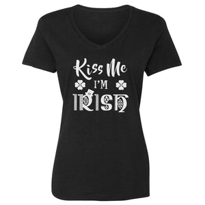 Womens Kiss Me I'm Irish Vneck T-shirt