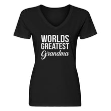 Womens World's Greatest Grandma V-Neck T-shirt