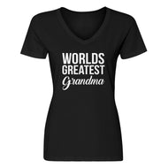 Womens World's Greatest Grandma V-Neck T-shirt