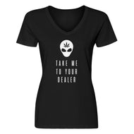 Womens Take Me to Your Dealer V-Neck T-shirt