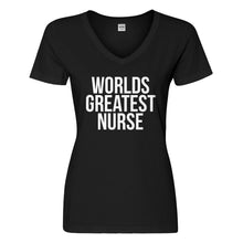Womens Worlds Greatest Nurse Vneck T-shirt
