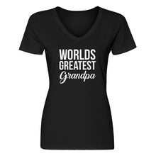 Womens World's Greatest Grandpa V-Neck T-shirt