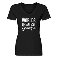 Womens World's Greatest Grandpa V-Neck T-shirt