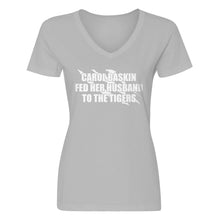 Womens Carole Baskin Fed Her Husband to the Tigers V-Neck T-shirt