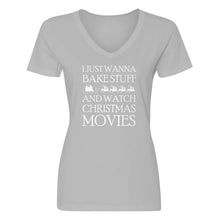 Womens Bake Stuff, Christmas Movies V-Neck T-shirt
