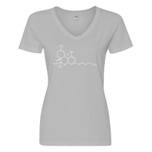 Womens THC Molecule Vneck T-shirt