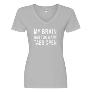 Womens Too Many Tabs Open Vneck T-shirt