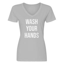 Womens WASH YOUR HANDS V-Neck T-shirt