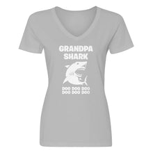 Womens Grandpa Shark V-Neck T-shirt