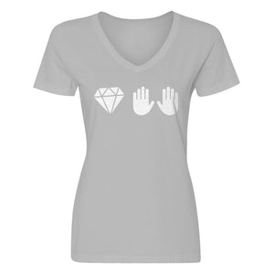 Womens DIAMOND HANDS V-Neck T-shirt