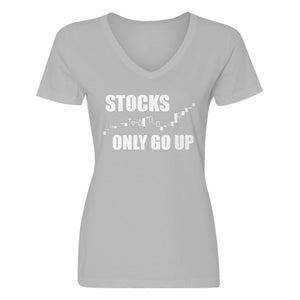 Womens STOCKS ONLY GO UP V-Neck T-shirt