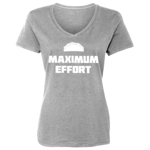 Womens Maximum Effort Taco Vneck T-shirt