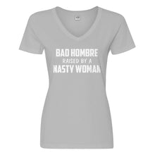 Womens Bad Hombre Raised by a Nasty Woman Vneck T-shirt
