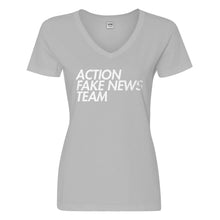 Womens Action Fake News Team Vneck T-shirt