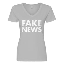 Womens FAKE NEWS Vneck T-shirt
