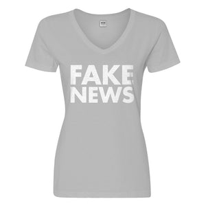 Womens FAKE NEWS Vneck T-shirt