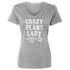 Womens Crazy Plant Lady Vneck T-shirt
