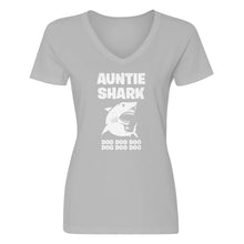 Womens Auntie Shark V-Neck T-shirt
