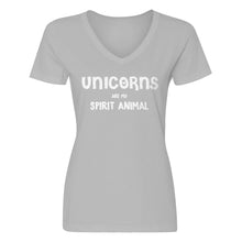 Womens Unicorns are my Spirit Animal V-Neck T-shirt