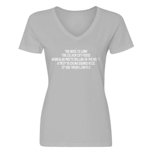 Womens The Week is Long the Silver Cat Feeds V-Neck T-shirt