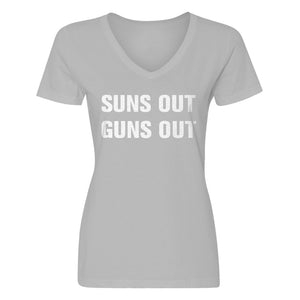 Womens Suns Out Guns Out V-Neck T-shirt