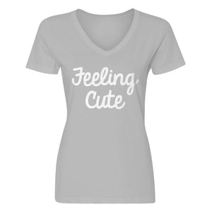 Womens Feeling Cute V-Neck T-shirt