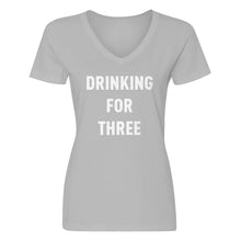 Womens Drinking For Three V-Neck T-shirt