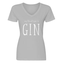 Womens My Blood Type is Gin V-Neck T-shirt