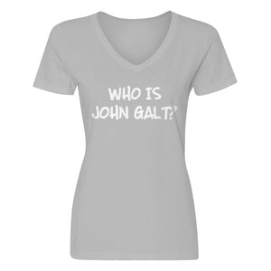Womens Who is John Galt? V-Neck T-shirt