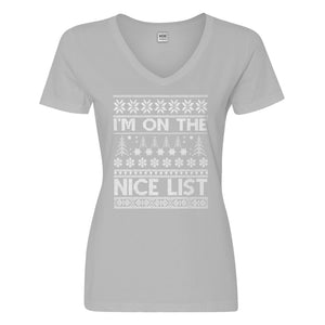 Womens Im on the Nice List Vneck T-shirt