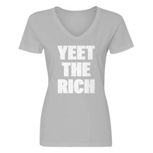 Womens YEET THE RICH V-Neck T-shirt