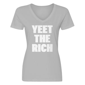 Womens YEET THE RICH V-Neck T-shirt