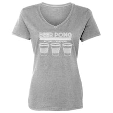 Womens Beer Pong National Champions Vneck T-shirt