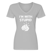 Womens I'm With Stupid You V-Neck T-shirt