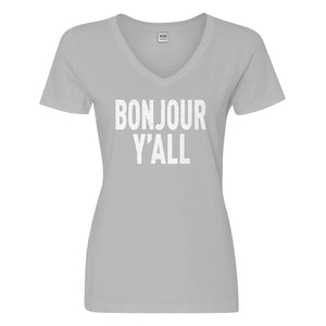 Womens Bonjour Yall Vneck T-shirt