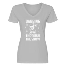 Womens Dabbing through the Snow V-Neck T-shirt