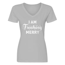 Womens Freaking Merry V-Neck T-shirt