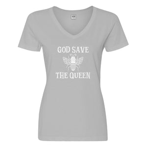 Womens God Save the Queen Vneck T-shirt