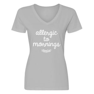 Womens Allergic to Mornings Vneck T-shirt