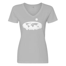 Womens Flat Earth Vneck T-shirt