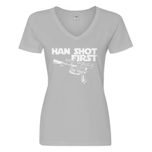 Womens Han Shot First Vneck T-shirt