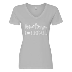 Womens Relax Gringo I'm Legal Sombrero Vneck T-shirt