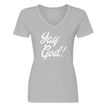 Womens Yay God V-Neck T-shirt